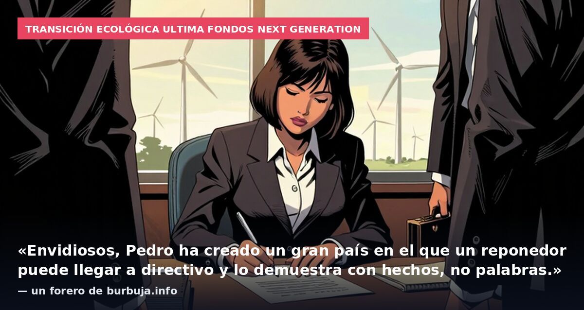 Transición Ecológica ultima fondos Next Generation: «Envidiosos, Pedro ha creado un gran país en el que un reponedor puede llegar a directivo y lo demuestra con hechos, no palabras.» — un forero de burbuja.info
