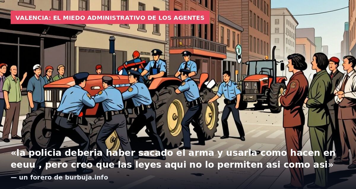 Valencia: el miedo administrativo de los agentes: «la policia deberia haber sacado el arma y usarla como hacen en eeuu , pero creo que las leyes aqui no lo permiten asi como asi» — un forero de burbuja.info
