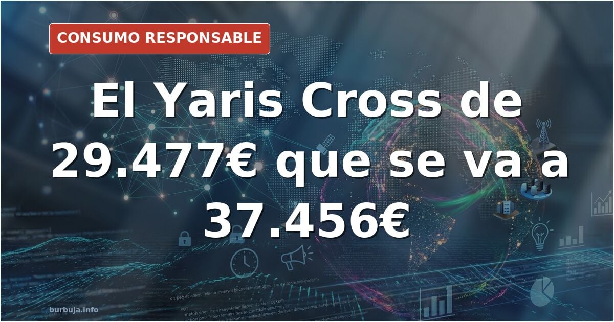 Hoja de precio de un Toyota Yaris Cross financiado con la entrada, las cuotas y el pago final señalados