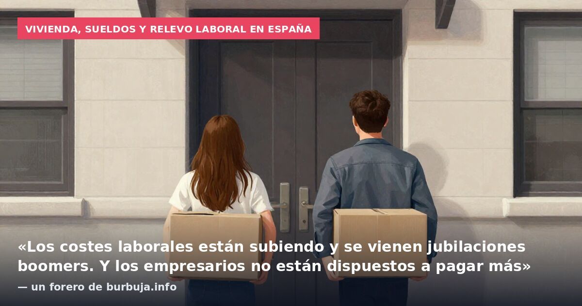 Vivienda, sueldos y relevo laboral en España: «Los costes laborales están subiendo y se vienen jubilaciones boomers. Y los empresarios no están dispuestos a pagar más» — un forero de burbuja.info