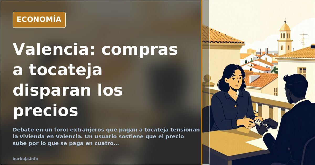 Valencia: extranjeros compran a tocateja, según el foro
