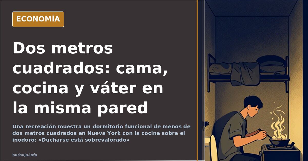 Un piso de menos de dos metros cuadrados en Nueva York: cocina sobre el inodoro