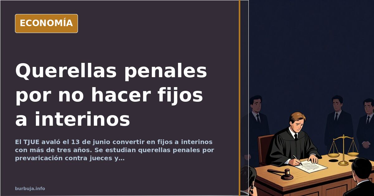 Interinos estudian querellas penales contra jueces que no apliquen la sentencia del TJUE