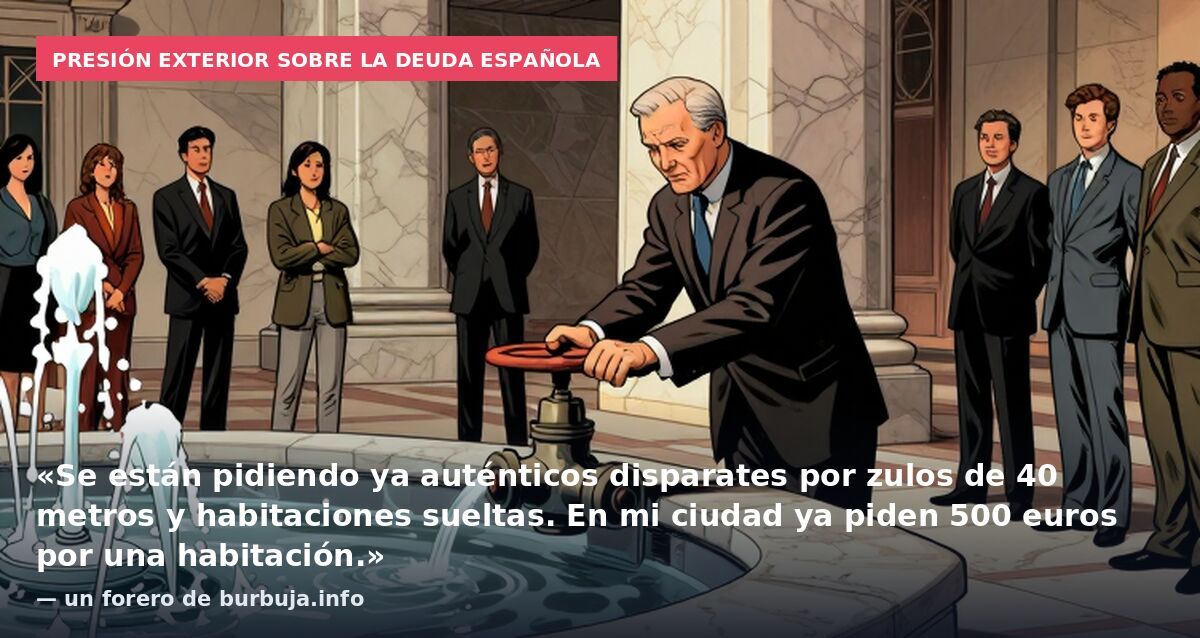 Presión exterior sobre la deuda española: «Se están pidiendo ya auténticos disparates por zulos de 40 metros y habitaciones sueltas. En mi ciudad ya piden 500 euros por una habitación.» — un forero de burbuja.info