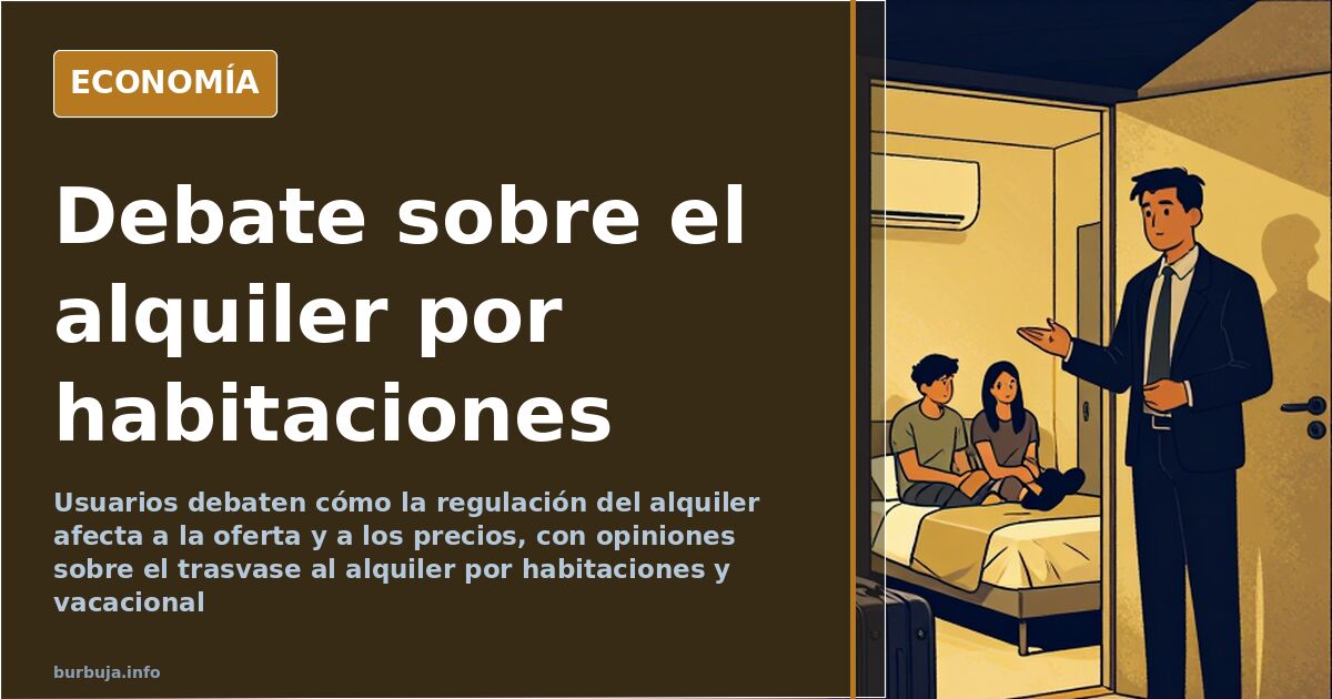 Ilustración editorial de un edificio de viviendas con carteles de alquiler y habitaciones individuales en el mercado inmobili