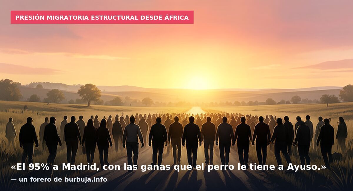 Presión migratoria estructural desde África: «El 95% a Madrid, con las ganas que el perro le tiene a Ayuso.» — un forero de burbuja.info