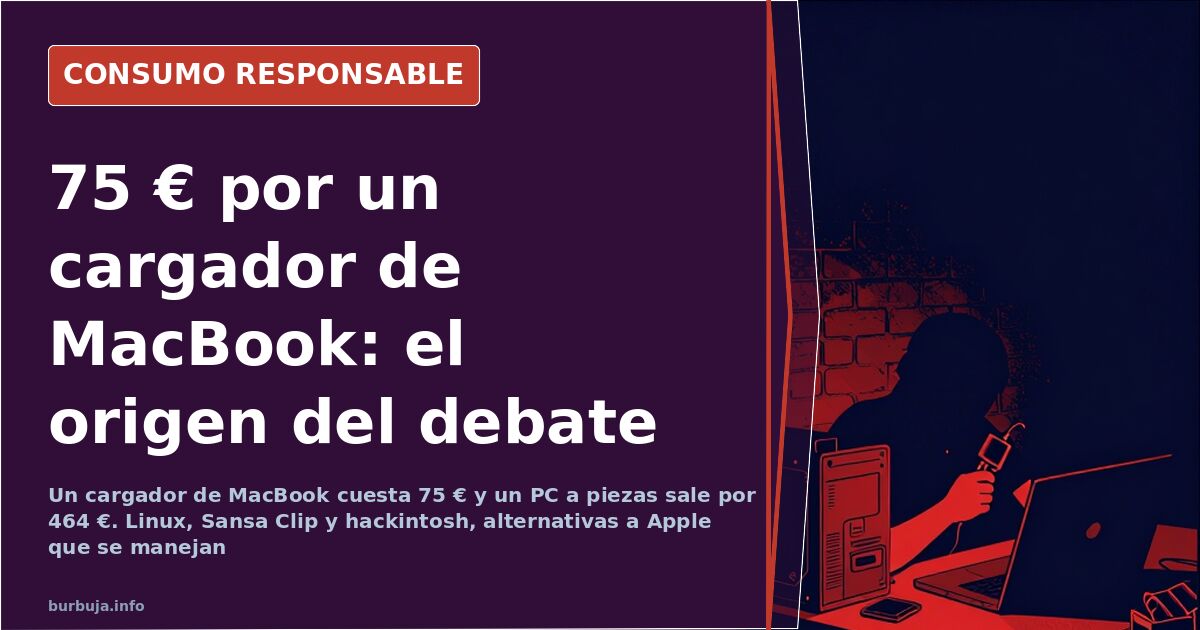 Reproductor de MP3 barato y cargador de portátil sobre una mesa, alternativas a Apple de bajo coste junto a un teclado