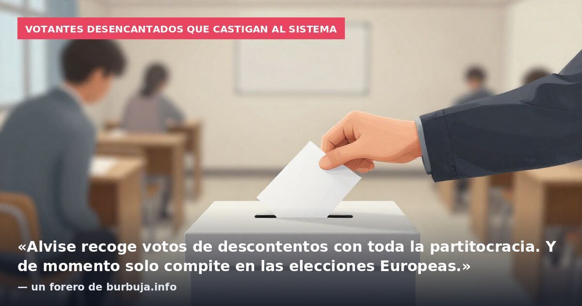 Votantes desencantados que castigan al sistema: «Alvise recoge votos de descontentos con toda la partitocracia. Y de momento solo compite en las elecciones Europeas.» — un forero de burbuja.info