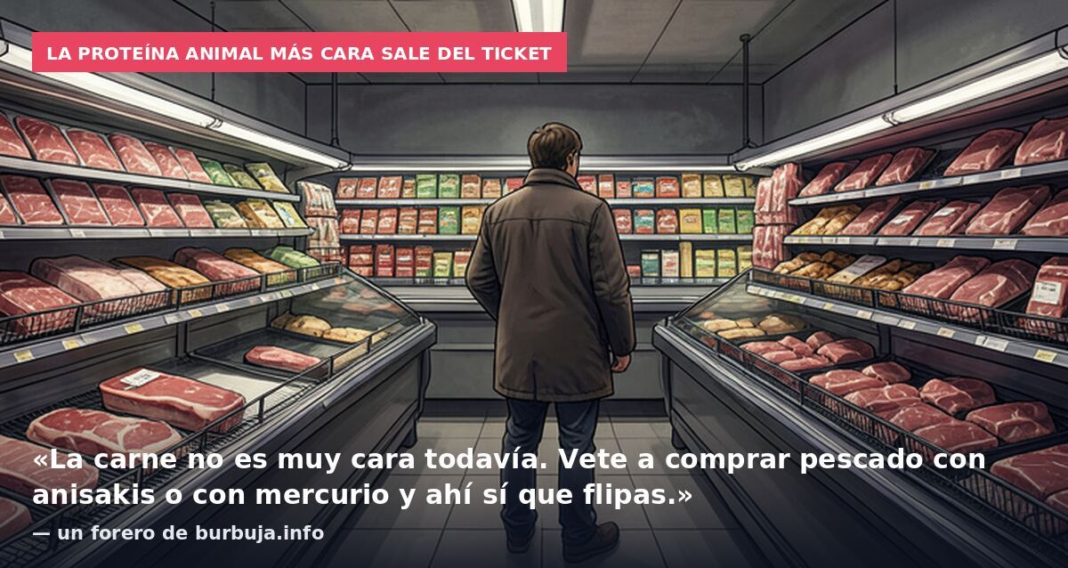 La proteína animal más cara sale del ticket: «La carne no es muy cara todavía. Vete a comprar pescado con anisakis o con mercurio y ahí sí que flipas.» — un forero de burbuja.info