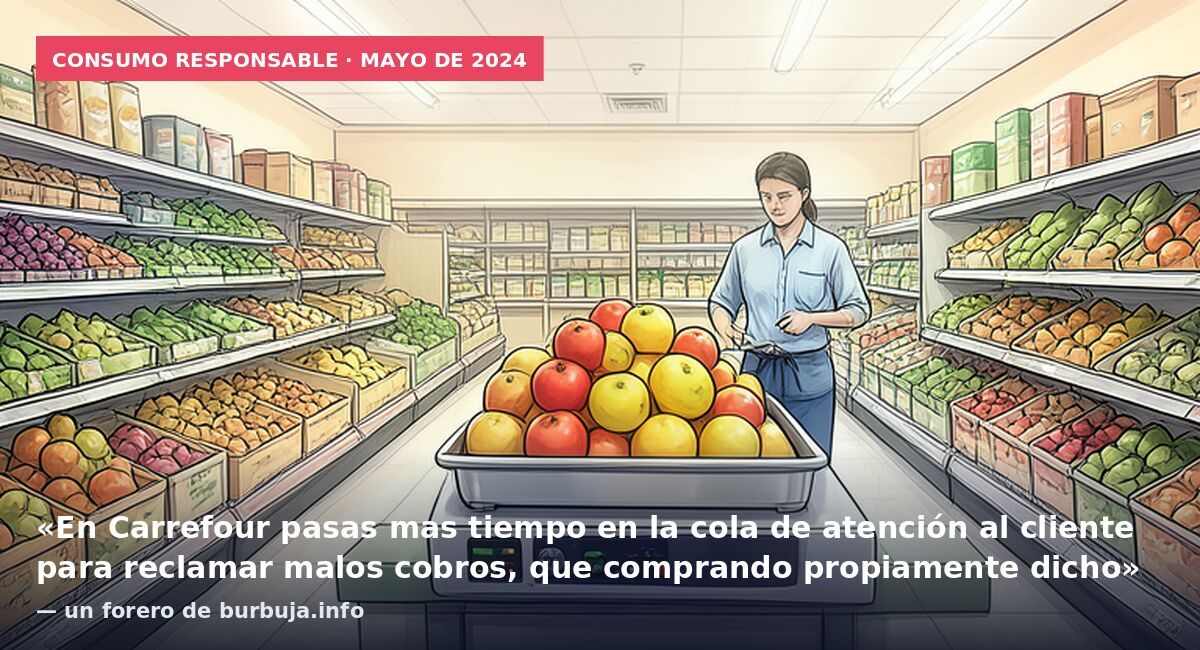 Consumo responsable · mayo de 2024: «En Carrefour pasas mas tiempo en la cola de atención al cliente para reclamar malos cobros, que comprando propiamente dicho» — un forero de burbuja.info
