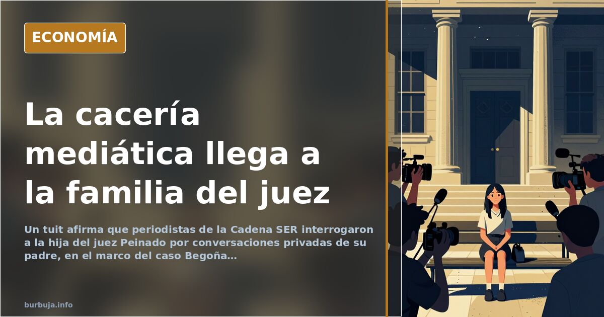Ilustración editorial de una periodista con micrófono frente a una joven que aparta la mirada, en tonos azul marino y dorado
