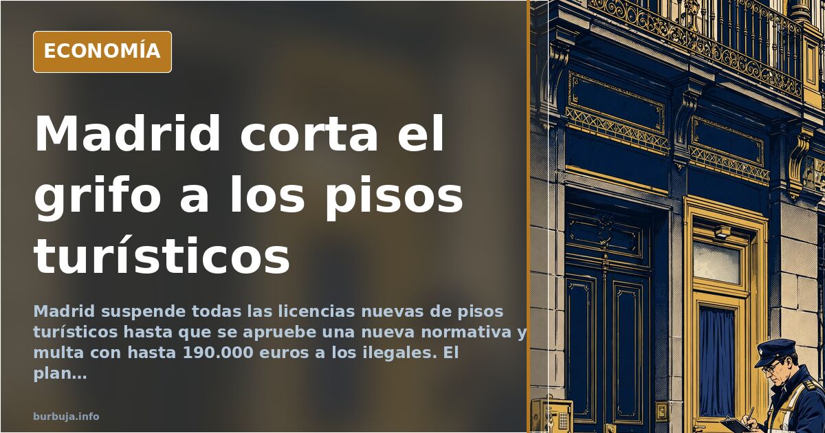 Madrid suspende licencias de pisos turísticos y multa hasta 190.000 €