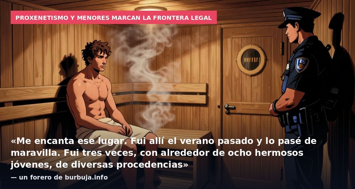 Proxenetismo y menores marcan la frontera legal: «Me encanta ese lugar. Fui allí el verano pasado y lo pasé de maravilla. Fui tres veces, con alrededor de ocho hermosos jóvenes, de diversas procedencias» — un forero de burbuja.info