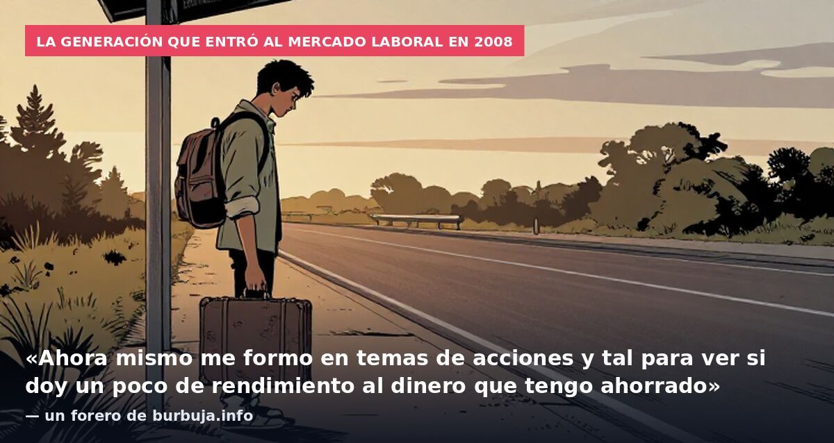 La generación que entró al mercado laboral en 2008: «Ahora mismo me formo en temas de acciones y tal para ver si doy un poco de rendimiento al dinero que tengo ahorrado» — un forero de burbuja.info