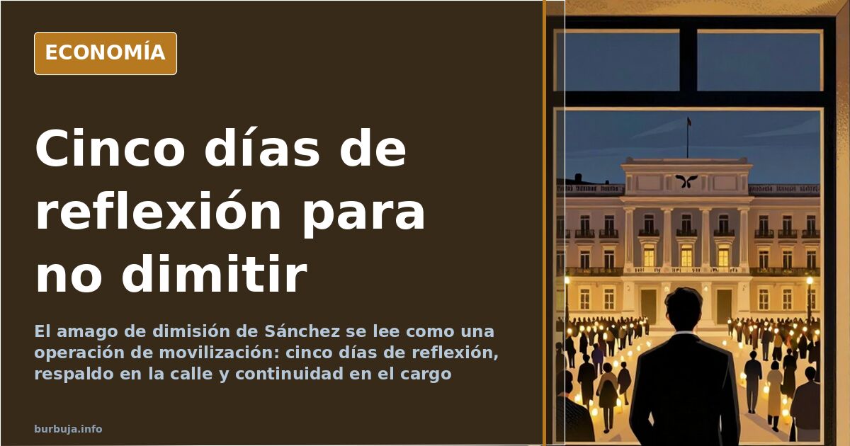 Ilustración editorial en azul marino y dorado con la escalinata vacía de un edificio oficial y un reloj de cuenta atrás sobre