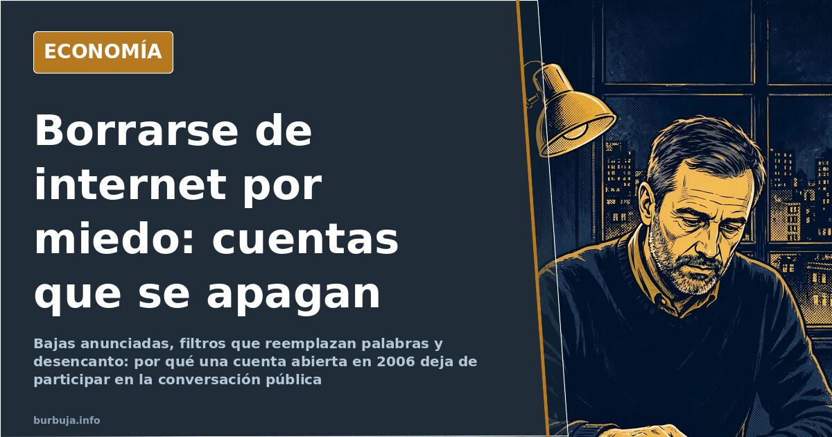 Ilustración editorial de un teclado y una pantalla que se apaga, imagen de la autocensura en la conversación digital