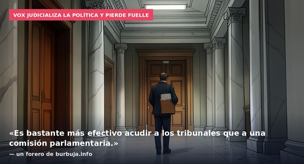 VOX judicializa la política y pierde fuelle: «Es bastante más efectivo acudir a los tribunales que a una comisión parlamentaria.» — un forero de burbuja.info