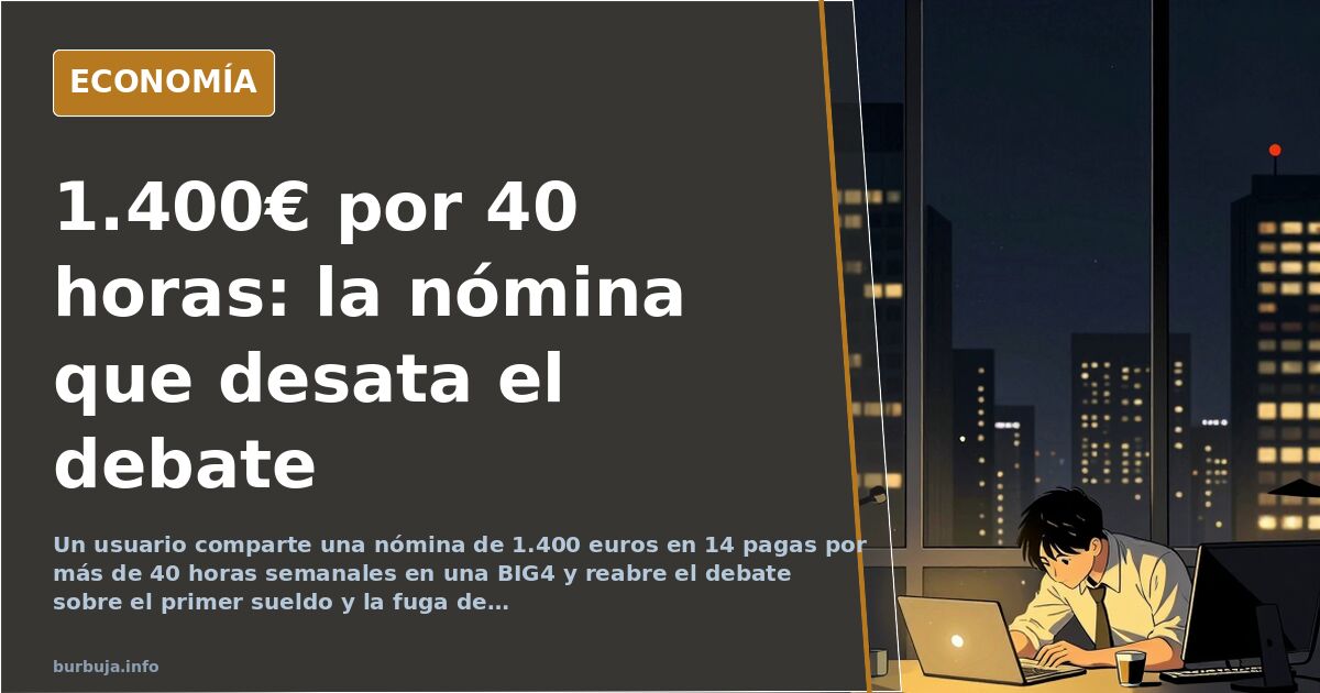 Un consultor comparte una nómina de 1.400 euros en una BIG4