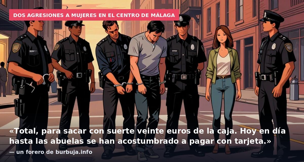 Dos agresiones a mujeres en el centro de Málaga: «Total, para sacar con suerte veinte euros de la caja. Hoy en día hasta las abuelas se han acostumbrado a pagar con tarjeta.» — un forero de burbuja.info