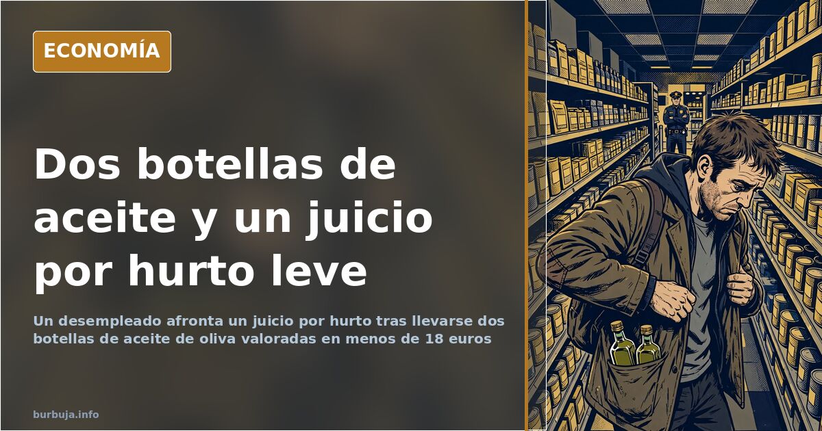 Un parado, a juicio por robar dos botellas de aceite