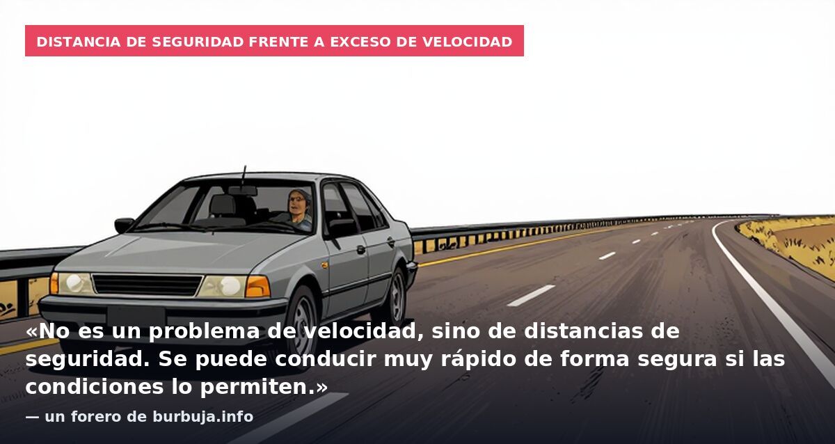 Distancia de seguridad frente a exceso de velocidad: «No es un problema de velocidad, sino de distancias de seguridad. Se puede conducir muy rápido de forma segura si las condiciones lo permiten.» — un forero de burbuja.info
