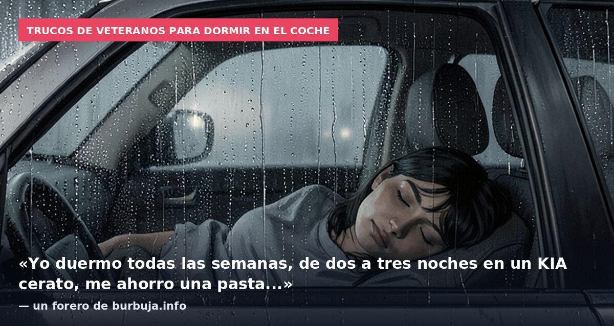 Trucos de veteranos para dormir en el coche: «Yo duermo todas las semanas, de dos a tres noches en un KIA cerato, me ahorro una pasta...» — un forero de burbuja.info