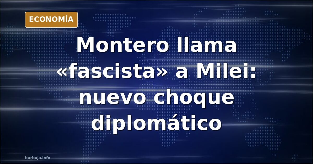 Ilustración editorial de Irene Montero señalando con gesto acusador frente a la bandera de Argentina