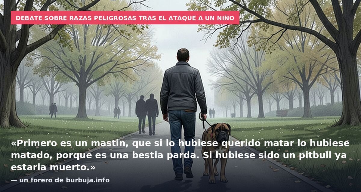 Debate sobre razas peligrosas tras el ataque a un niño: «Primero es un mastin, que si lo hubiese querido matar lo hubiese matado, porque es una bestia parda. Si hubiese sido un pitbull ya estaria muerto.» — un forero de burbuja.info