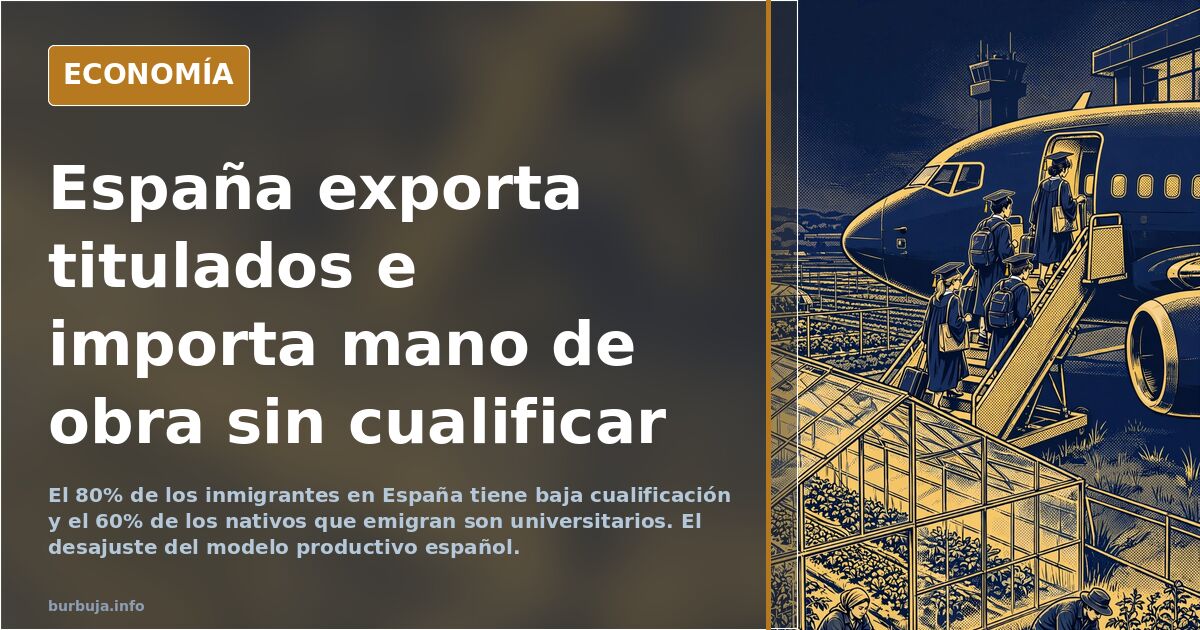 El 80% de los inmigrantes en España tiene baja cualificación y el 60% de los que emigran son titulados