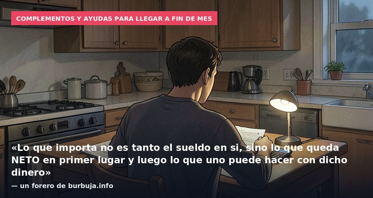 Complementos y ayudas para llegar a fin de mes: «Lo que importa no es tanto el sueldo en si, sino lo que queda NETO en primer lugar y luego lo que uno puede hacer con dicho dinero» — un forero de burbuja.info