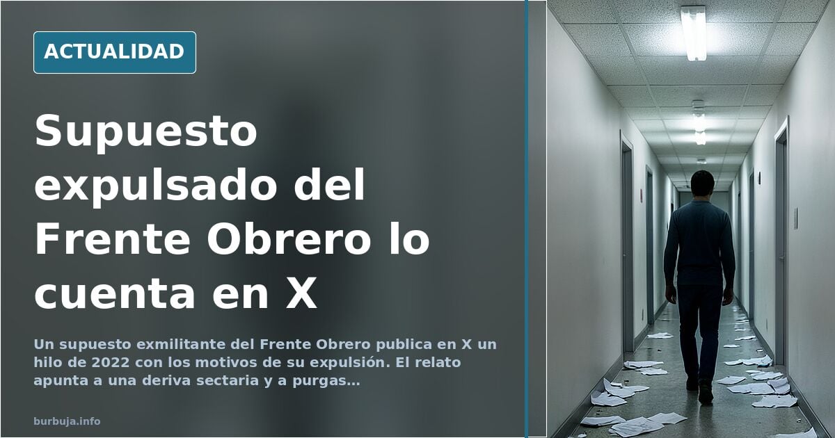 Expelled Frente Obrero Member Details Departure on X