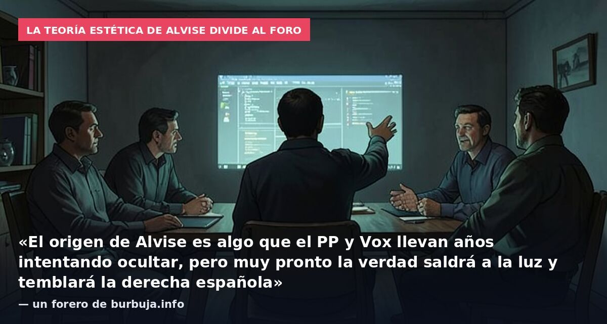 La teoría estética de Alvise divide al foro: «El origen de Alvise es algo que el PP y Vox llevan años intentando ocultar, pero muy pronto la verdad saldrá a la luz y temblará la derecha española» — un forero de burbuja.info