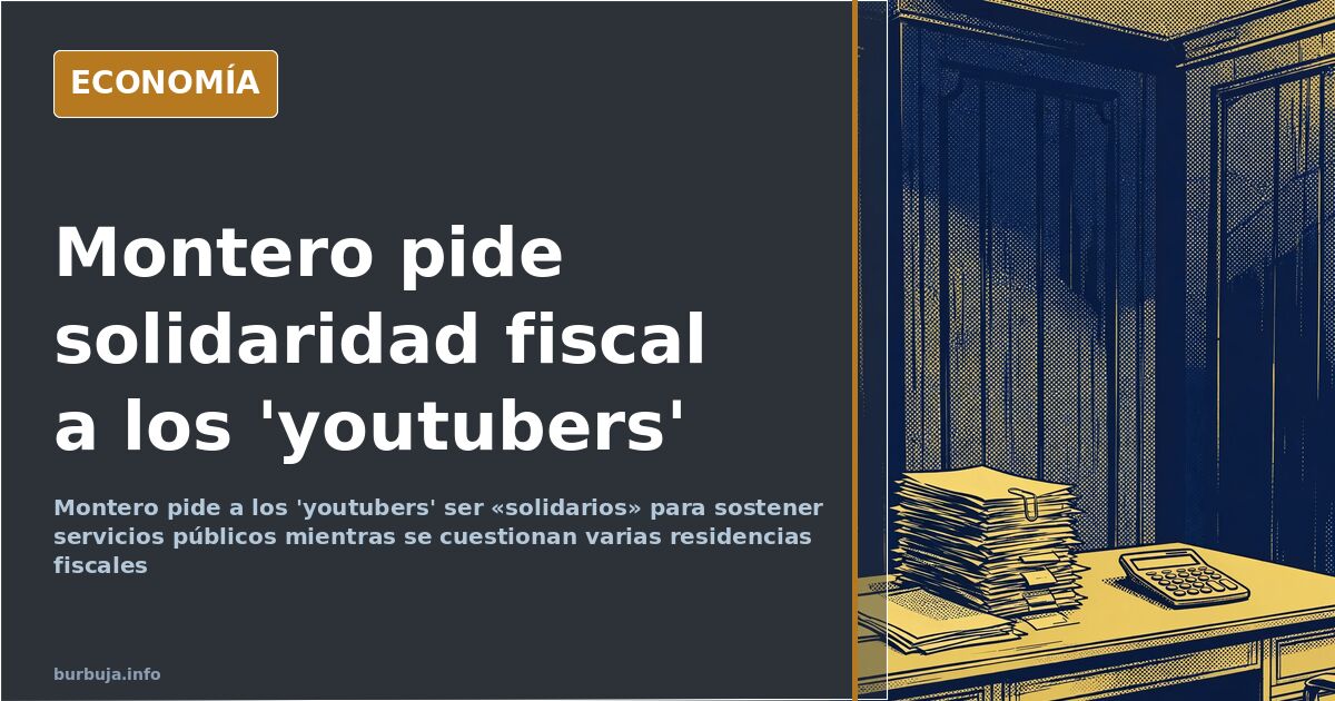 Ilustración editorial sobre la presión fiscal en España con calculadora, recibos de impuestos y silueta de contribuyente