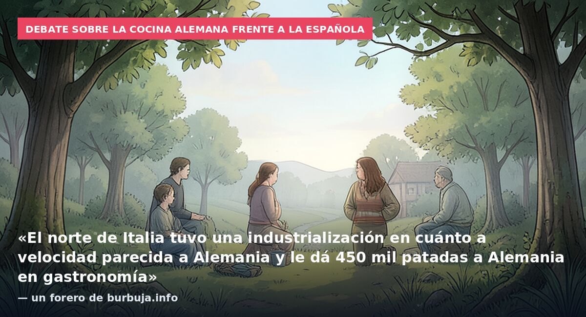 Debate sobre la cocina alemana frente a la española: «El norte de Italia tuvo una industrialización en cuánto a velocidad parecida a Alemania y le dá 450 mil patadas a Alemania en gastronomía» — un forero de burbuja.info