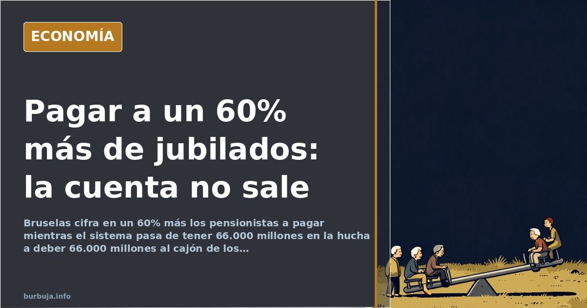 Bruselas cifra en un 60% más los pensionistas a pagar en España