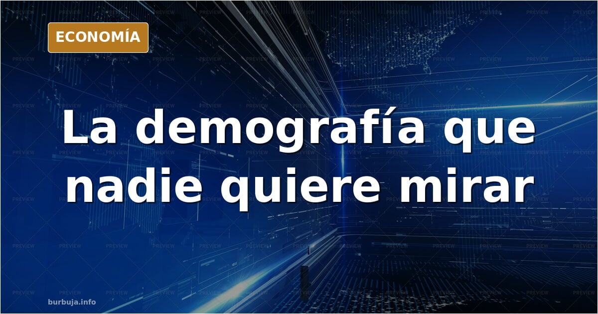 Ilustración editorial de una pirámide de población española con la base estrechándose y una flecha ascendente en la cúspide