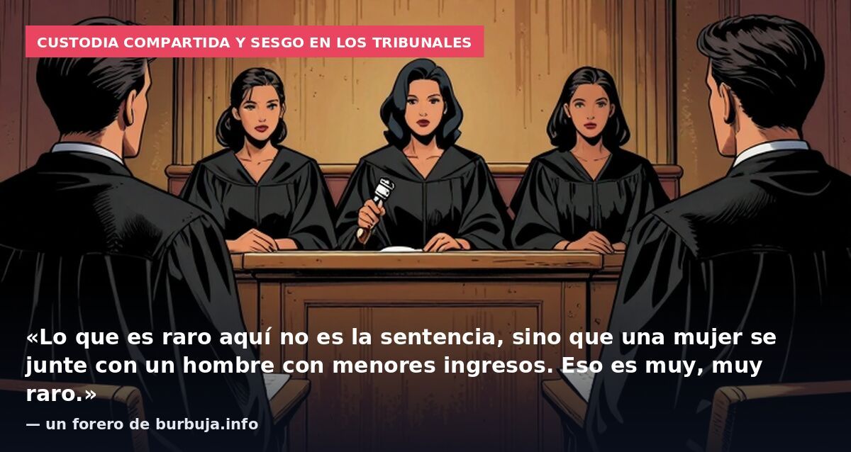 Custodia compartida y sesgo en los tribunales: «Lo que es raro aquí no es la sentencia, sino que una mujer se junte con un hombre con menores ingresos. Eso es muy, muy raro.» — un forero de burbuja.info