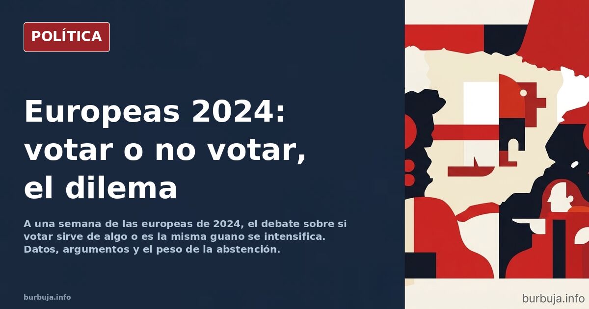 Ilustración editorial de una urna europea con papeletas y banderas de la UE, símbolo de las elecciones europeas de 2024