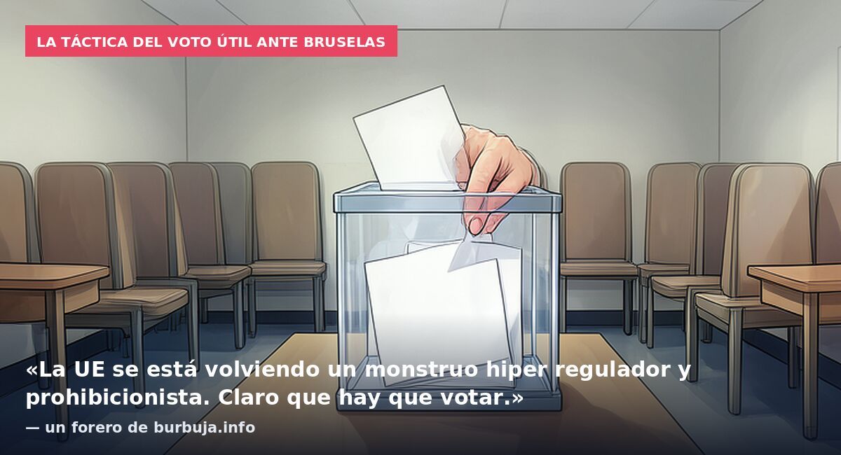 La táctica del voto útil ante Bruselas: «La UE se está volviendo un monstruo hiper regulador y prohibicionista. Claro que hay que votar.» — un forero de burbuja.info