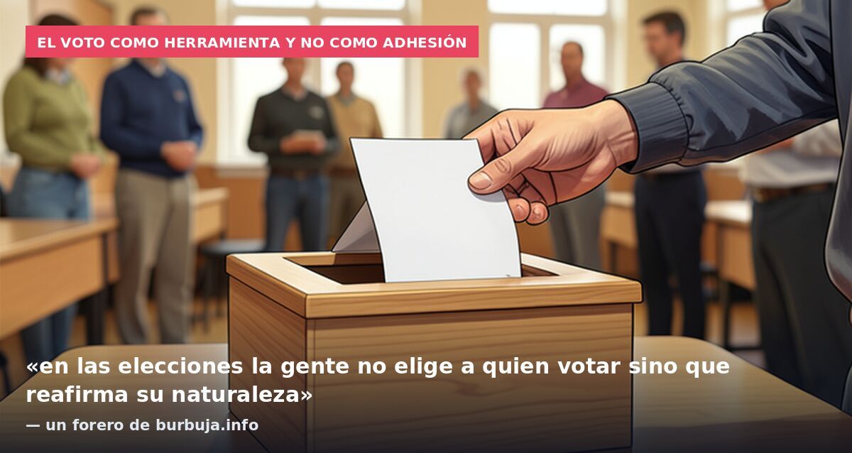 El voto como herramienta y no como adhesión: «en las elecciones la gente no elige a quien votar sino que reafirma su naturaleza» — un forero de burbuja.info