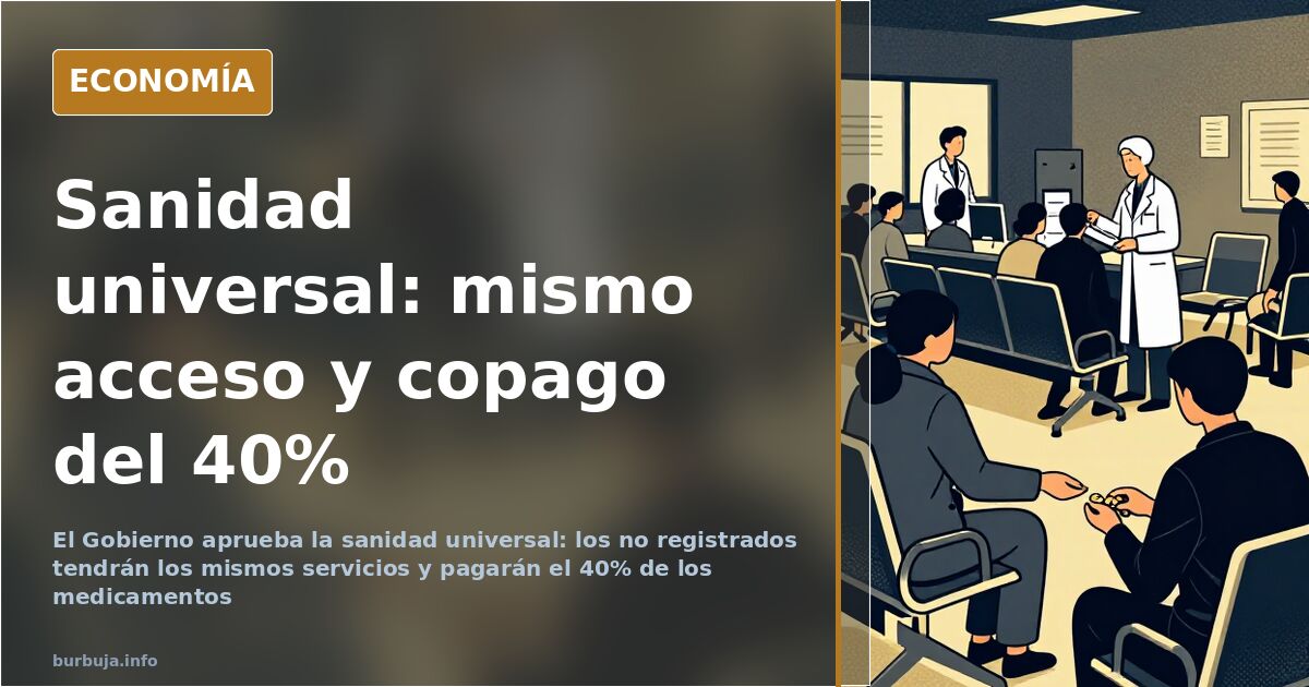 Cola de personas ante el mostrador de admisión de un centro de salud bajo el nuevo marco de sanidad universal