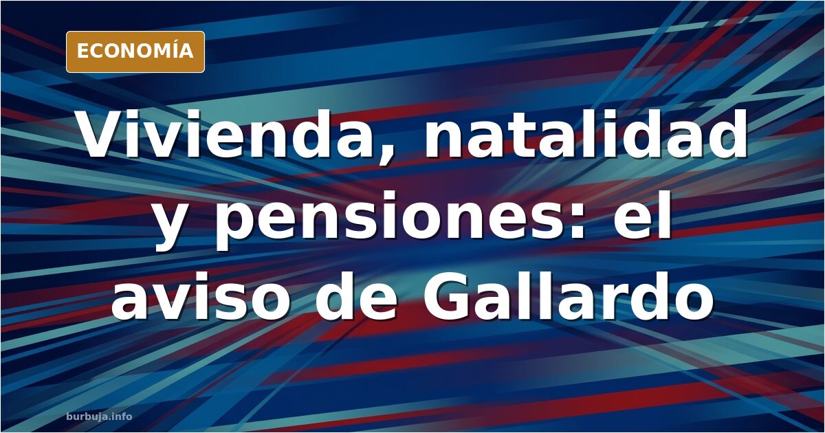 Ilustración editorial de una casa pequeña sobre una balanza, con una familia joven a un lado y una hucha de pensiones al otro