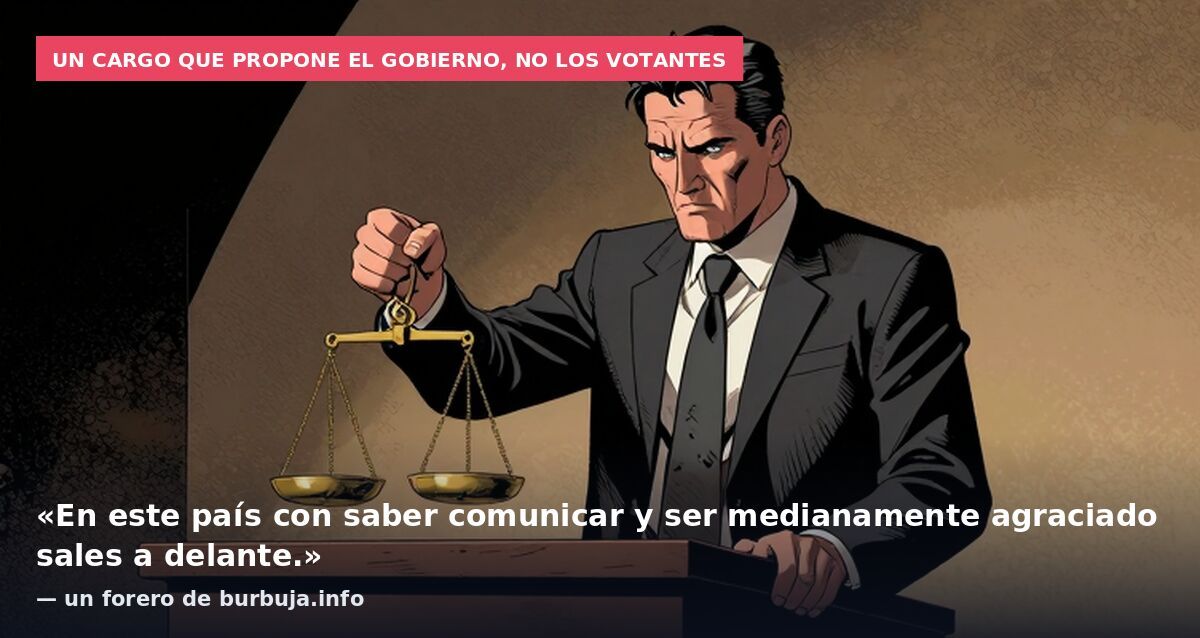 Un cargo que propone el Gobierno, no los votantes: «En este país con saber comunicar y ser medianamente agraciado sales a delante.» — un forero de burbuja.info