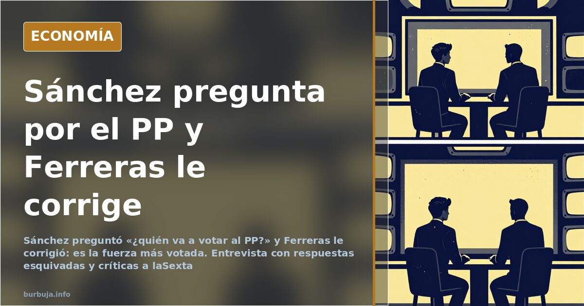 Dos figuras frente a frente en un plató de televisión durante la entrevista de Ferreras a Sánchez, bajo focos y pantallas de 