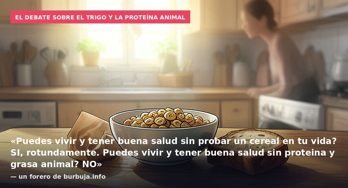 El debate sobre el trigo y la proteína animal: «Puedes vivir y tener buena salud sin probar un cereal en tu vida? SI, rotundamente. Puedes vivir y tener buena salud sin proteina y grasa animal? NO» — un forero de burbuja.info