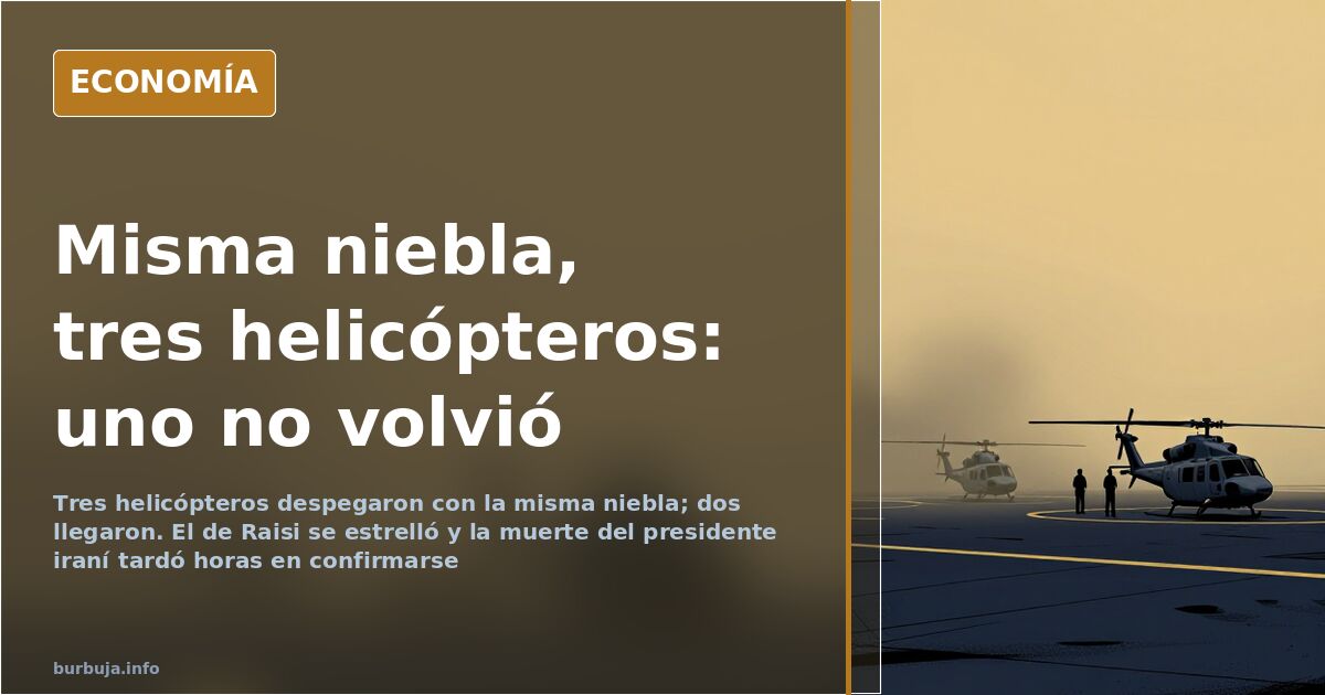 Helicóptero siniestrado del presidente de Irán sobre montañas de Azerbaiyán Oriental entre niebla densa