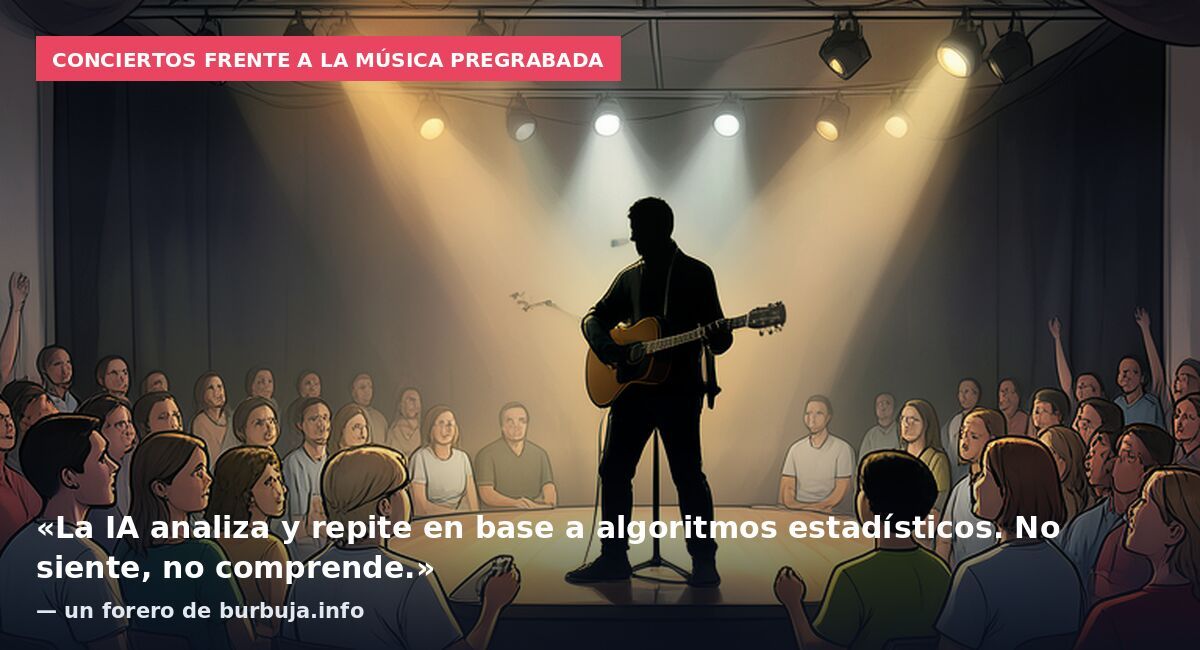 Conciertos frente a la música pregrabada: «La IA analiza y repite en base a algoritmos estadísticos. No siente, no comprende.» — un forero de burbuja.info