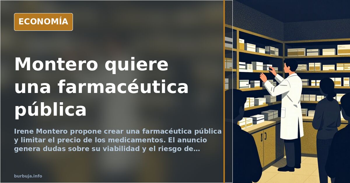 Montero propone una farmacéutica pública y limitar precios
