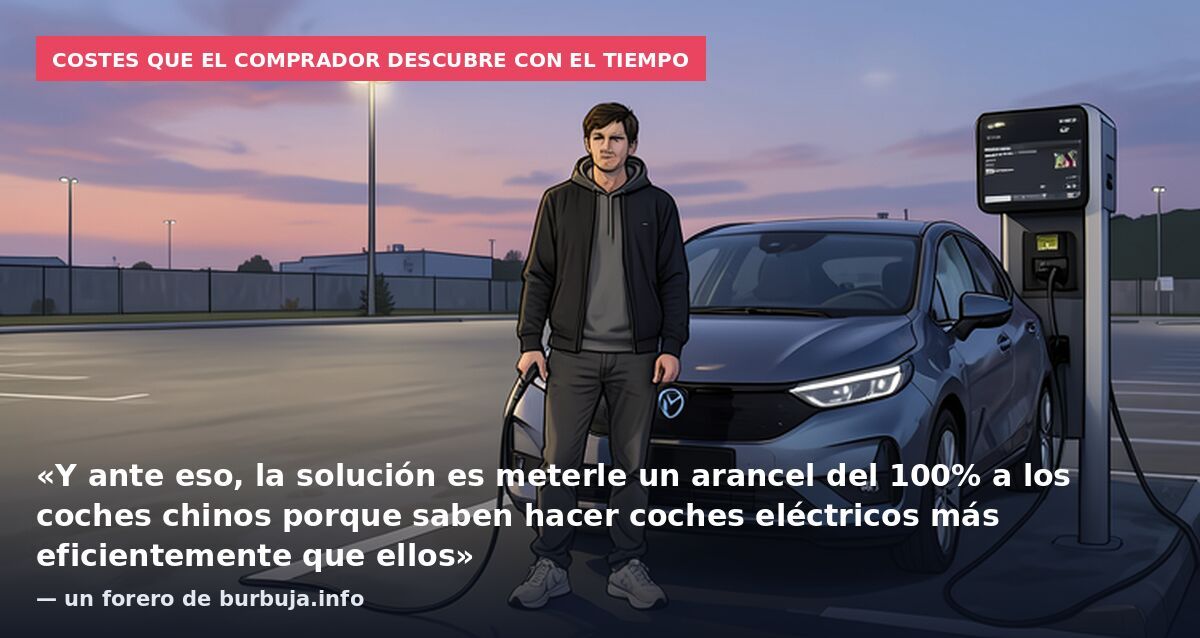 Costes que el comprador descubre con el tiempo: «Y ante eso, la solución es meterle un arancel del 100% a los coches chinos porque saben hacer coches eléctricos más eficientemente que ellos» — un forero de burbuja.info
