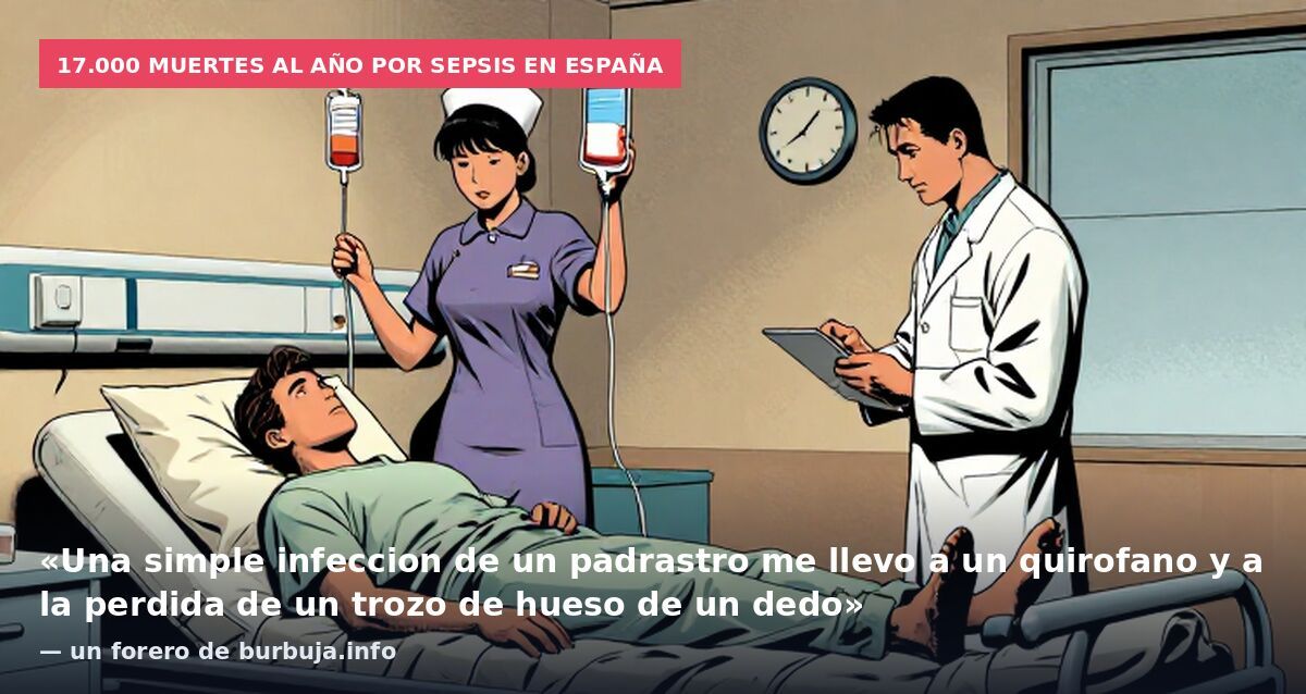 17.000 muertes al año por sepsis en España: «Una simple infeccion de un padrastro me llevo a un quirofano y a la perdida de un trozo de hueso de un dedo» — un forero de burbuja.info